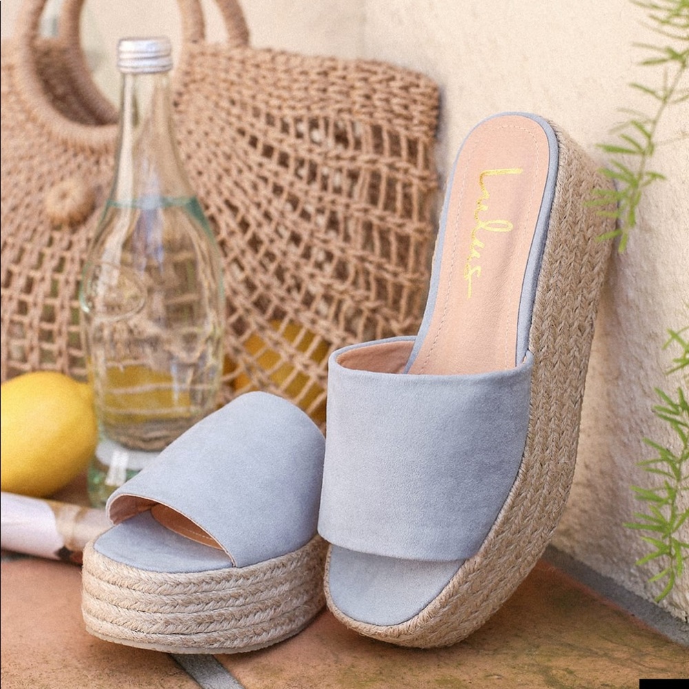 Lulu’s Platform Espadrille Slides